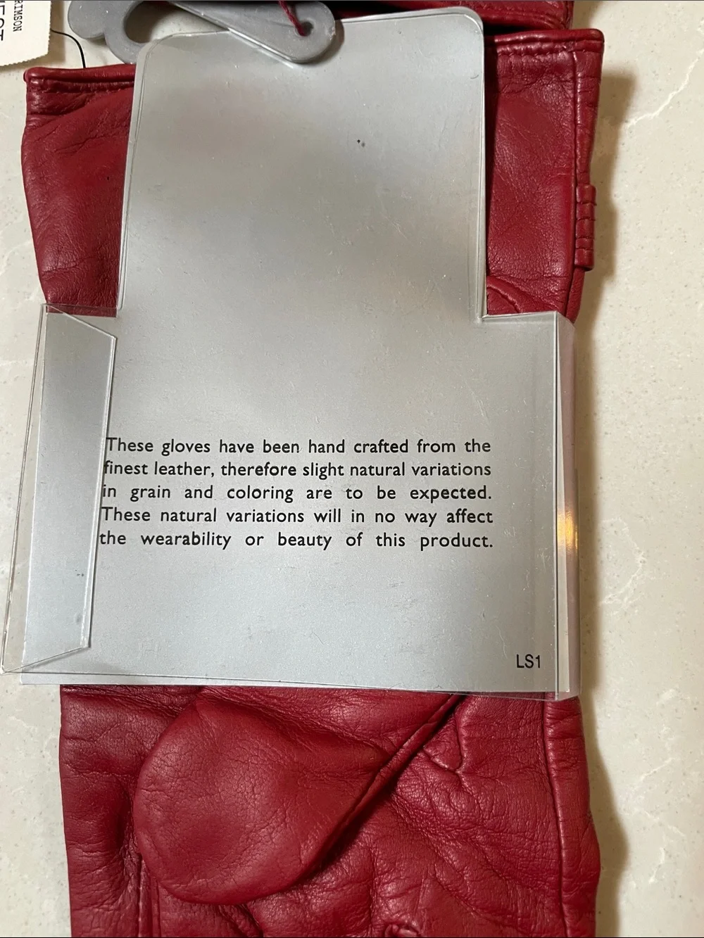 Nine West Red Leather Dress Gloves with Stitch Strap Detail